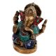Colorful Brass Ganesha Statute For Worship And Decoration