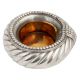 Brass Spiral Design Ashtay  With Silver Finish