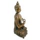 Brass Buddha Statue Blessing Sitting on Chowki