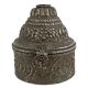 Round Embossed Indian Copper Storage Box Silver Plated