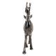Brass Standing Deer Statue With Huge Antlers And Black Finish
