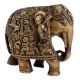 Engraved Brass Elephant Statue Trunk Up Showpiece