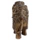 Engraved Brass Elephant Statue Trunk Up Showpiece