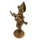 Golden Lord Krishna statue playing a flute Worship Statue