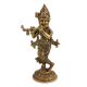 Golden Lord Krishna statue playing a flute Worship Statue
