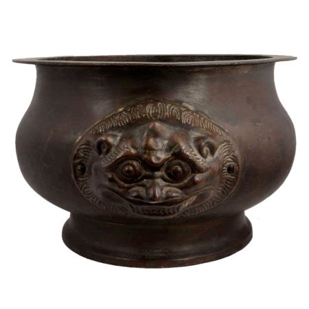 Bras Indoor Planter Two Sided Dragon Side Statue