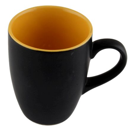 Handcraft Decorative Ceramic Coffee Mug In Black & Yellow