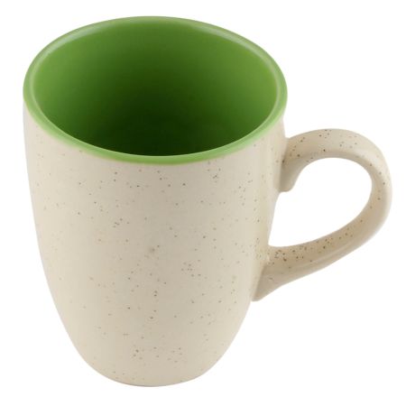 Decorative Handcraft Ceramic White & Green Coffee Mug