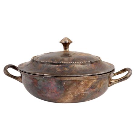 Brass Rice Serving Pot With Lid And Handles