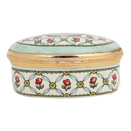 Hand painted Red Roses Porcelain Box With A Message