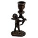 Brass Cherub Holding Candlestick Christmas Decoration