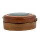 Round Blue Painted Copper Storage Box
