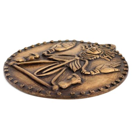 Round Brass Himalayan Art Wall Hanging Plate