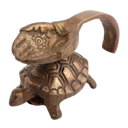 Akhanad Brass Oil Diya On Turtle Back