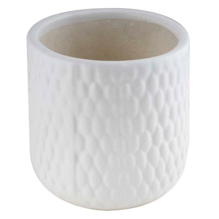 Small U Shaped White Ceramic Planter