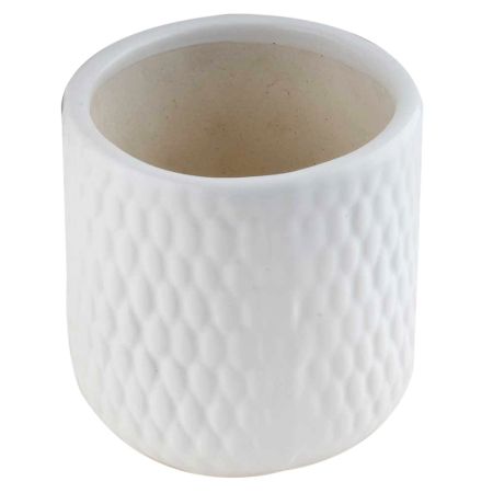 Small U Shaped White Ceramic Planter