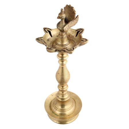 Brass Peacock South Indian Oil Lamp Diwali Decoration
