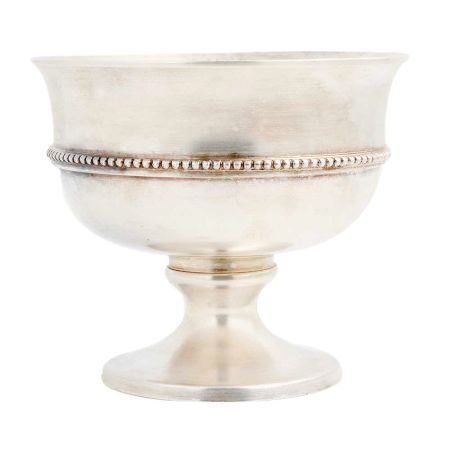 Brass Decorative Fruit Bowl Cup With Silver Polish
