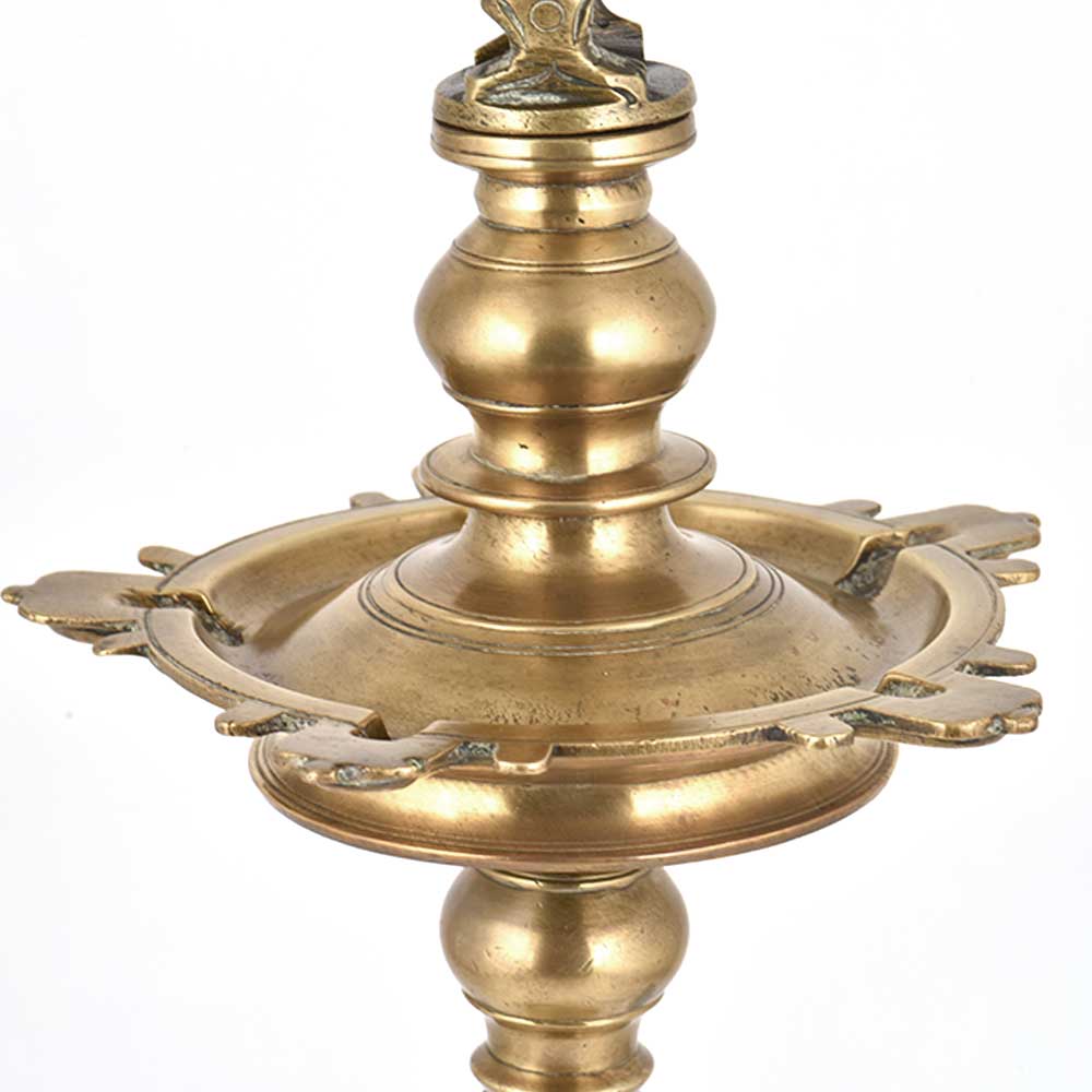 Peacock Oil Lamp Diya in Fine Carving for Puja Worship for arti by Bharat Haat BH00506 