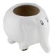 White Ceramic Fat Elephant Table Top Planter