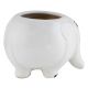 White Ceramic Fat Elephant Table Top Planter