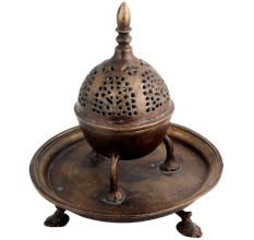 Brass Jali design Dome Incense Holder With Base Plate