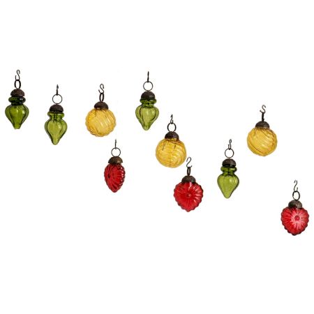 Multic-Color Combo Glass Tiny Christmas Hanging Set of 25