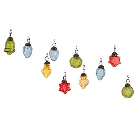 MultiColor Combo Glass Tiny Christmas Hanging Set of 25