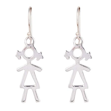 Funky Sterling Silver 92.5 Earrings Wired Girl Fashion Danglers