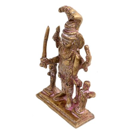 Brass Statue Of Lord Vishnu Avatar With Sheshnag
