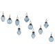 Slate Blue Combo Glass Tiny Christmas Hanging Set of 25