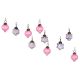 Slate Blue Pink Combo Glass Tiny Christmas Hanging Set of 25