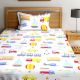 SWHF Chic Home Kids 180 TC Cotton Single Bedsheet with One Pillow Covers (Transport)