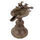 Brass Oil Lamp Diya Stand With Twin Peacock Figurines