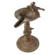 Dhokra Brass Work Oil Lamp With Peacock Carving