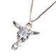 Buffalo Skull Face 92.5 Sterling Silver Pendant