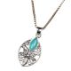 92.5 Sterling Silver Pendant Jewelry Jali Design Turquoise Stone