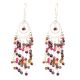 Multi colored Gypsy Boho Tassel Sterling Silver Earrings