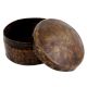 Round Brass Vintage Hammered Design Box