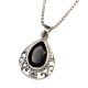 Black Stone Spiral Design 92.5 Sterling silver Pendant