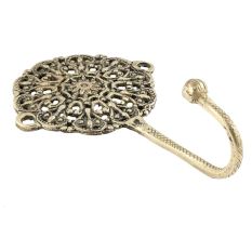 Golden Round Floral Wall Brass Decorative Hook
