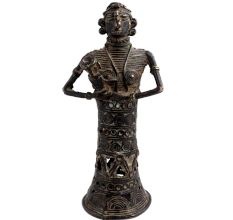Brass Tribal lady Holding Child Home Decoration Statue