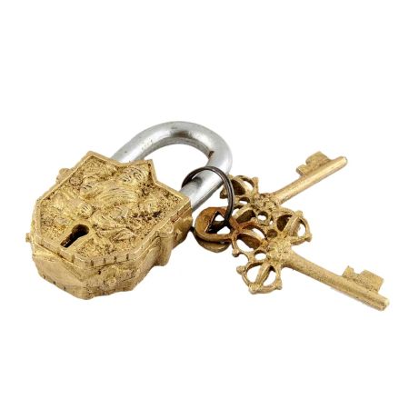 Brass Ganesha Decorative Lock With Keys In Pair