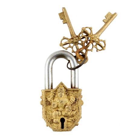 Brass Ganesha Decorative Lock With Keys In Pair