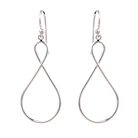 Elegant 92.5 Sterling Silver Twisted Hanging Earrings