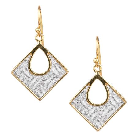 92.5 Sterling silver Earrings Pave Snakeskin Square Pendant