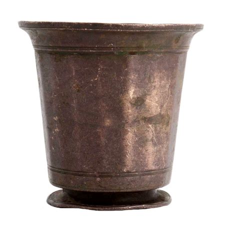 Old Brass Glass Tumbler With Round Base