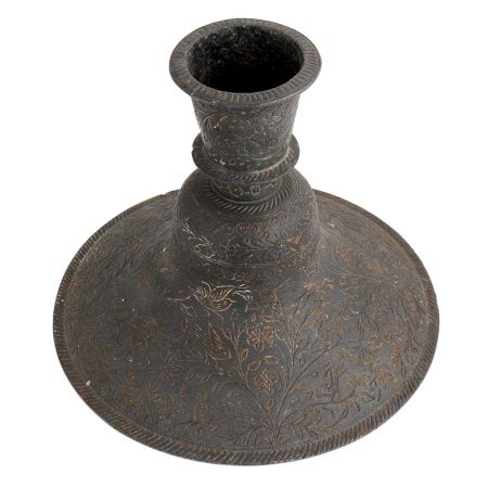 Old Islamic Floral Design Carved Hookah Base