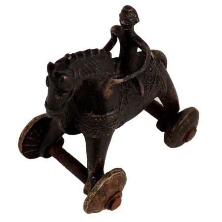 Brass Rider On Horse Temple Toy Home Decoration