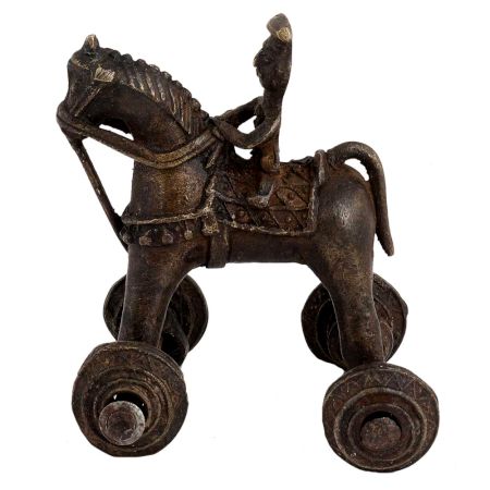 Hand Made Vintage Brass Horse Temple Toy